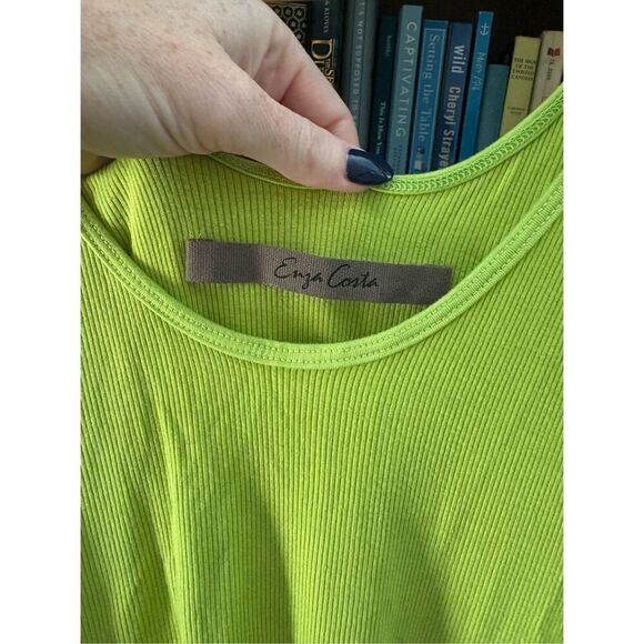 NWOT Enza Costa Silk Blend Tank Mini Dress In Kiwi Green Size XS - Picture 5 of 5